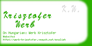 krisztofer werb business card